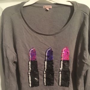 Juicy Couture pullover sweatshirt sequin lipsticks